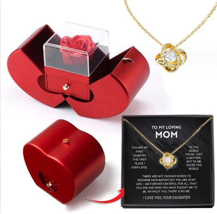 Eternal Rose Gift Box | Handmade Preserved Rose | Jewelry Drawer & Fruit-Shaped Design