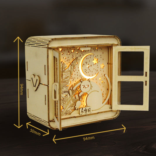 3D Wooden Puzzle Night Light | DIY Layered Shadow Box | Multi-Theme Glowing Decor