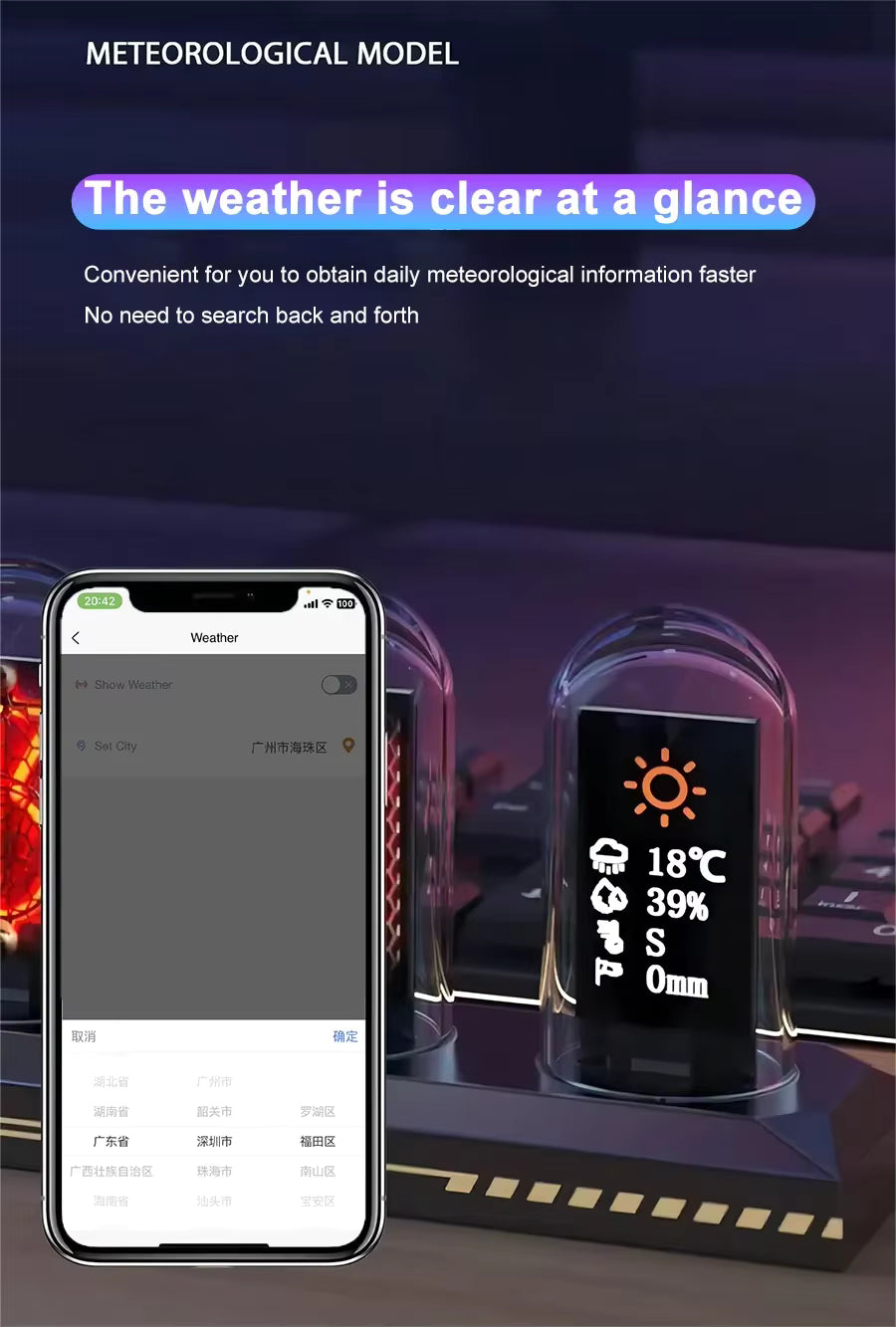 Digital Tube Clock | Rotating Picture Frame | Weather Forecast Station