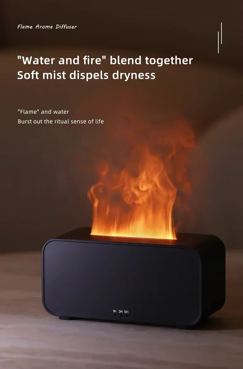 Flame Aroma Diffuser | Dual Mist & Light Effects | Smart Timer & Auto Shut-Off