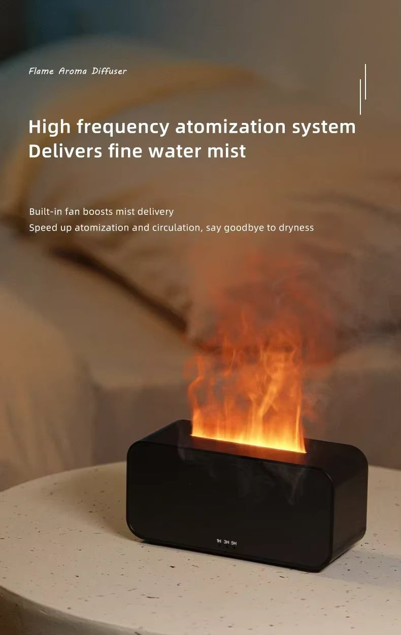 Flame Aroma Diffuser | Dual Mist & Light Effects | Smart Timer & Auto Shut-Off