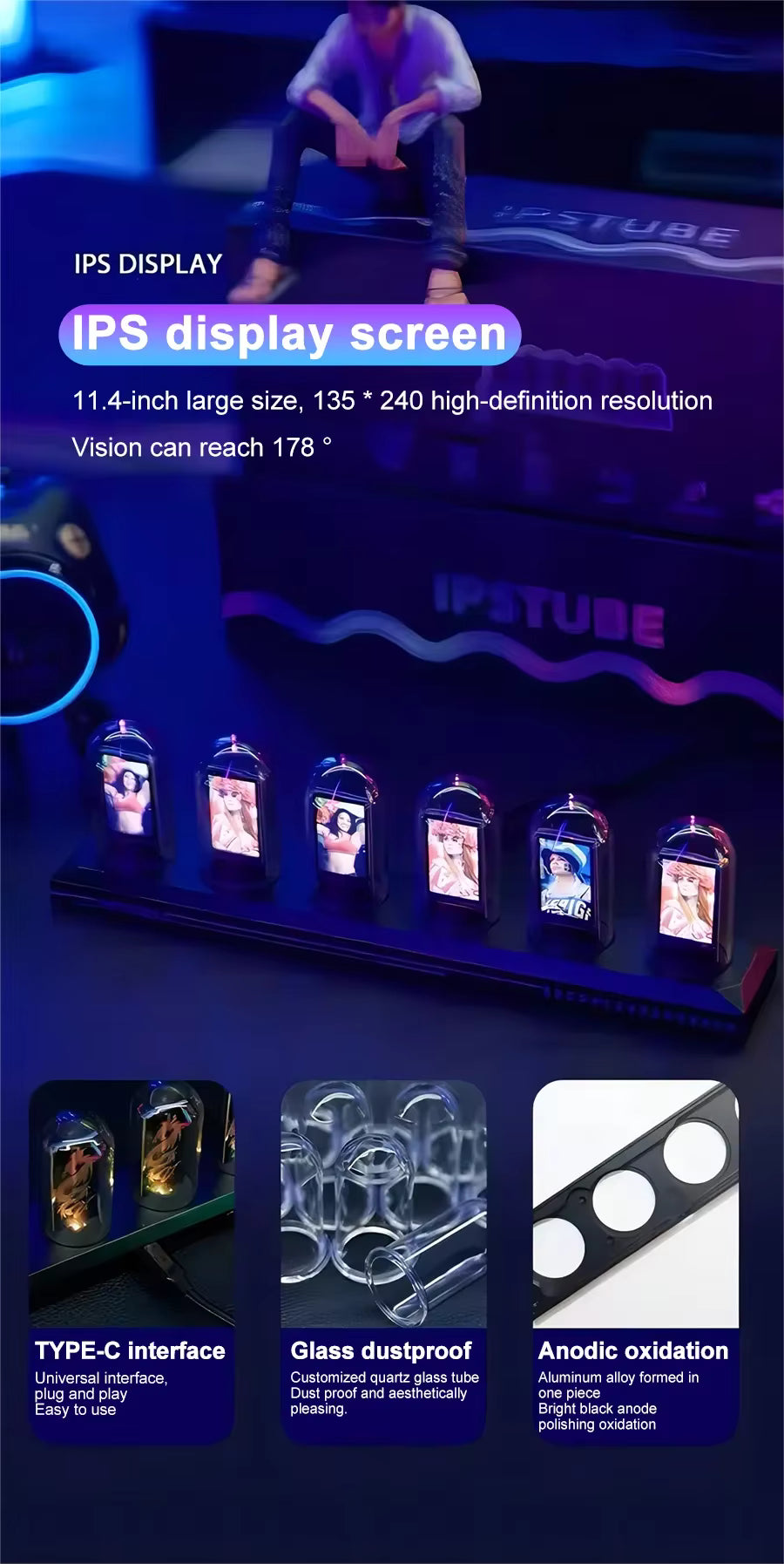 Digital Tube Clock | Rotating Picture Frame | Weather Forecast Station