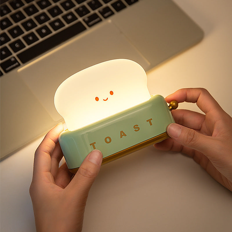 Toast Night Light | Soft Silicone Smiling Face | USB Rechargeable & Adjustable