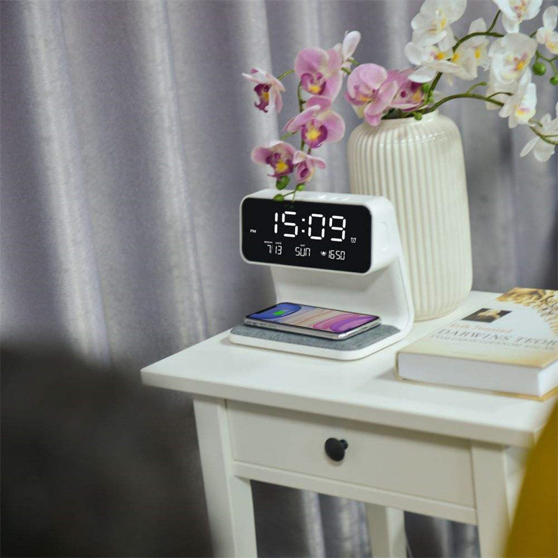 Smart Bedside Hub | 3-in-1 Charger & Alarm Clock | Adjustable LED Lighting