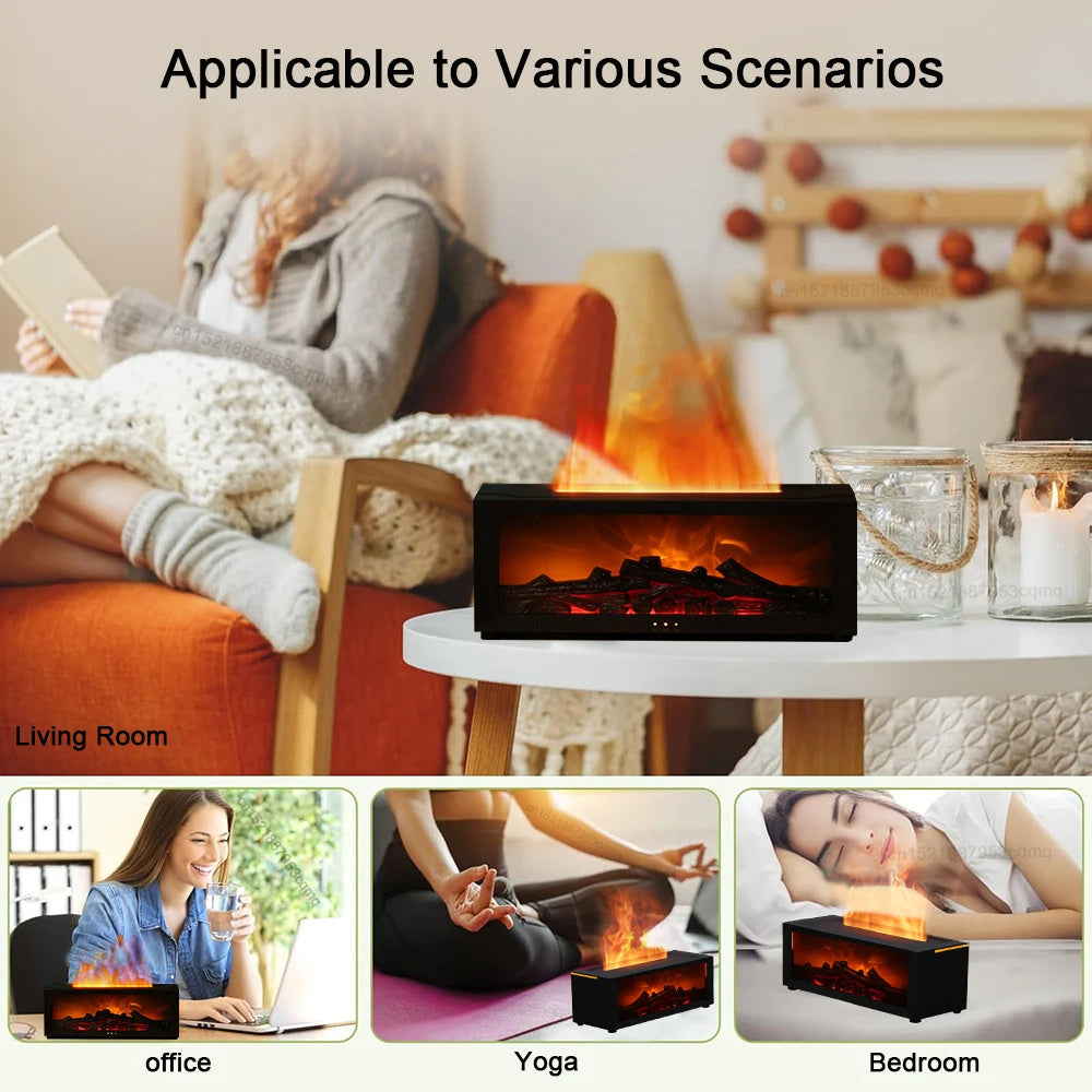 Flame Aroma Diffuser & Humidifier | 7-Color Mood Lighting | Large Tank & Auto Shut-Off