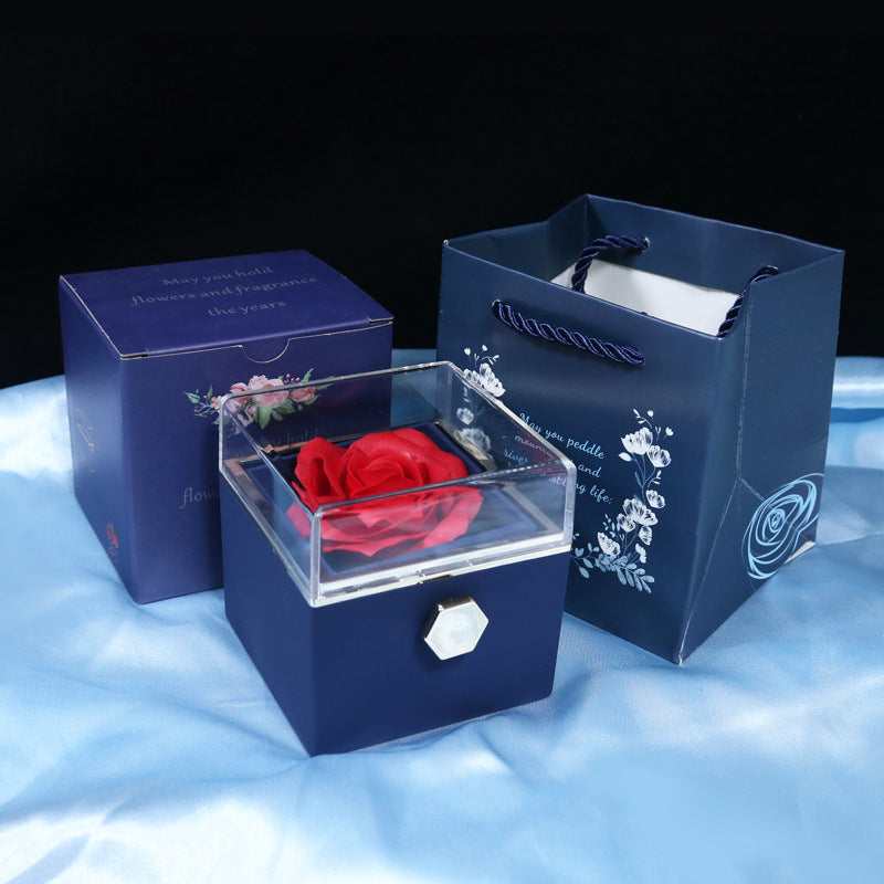 Forever Rose Gift Box | Real Preserved Rose | Hidden Rotating Jewelry Drawer
