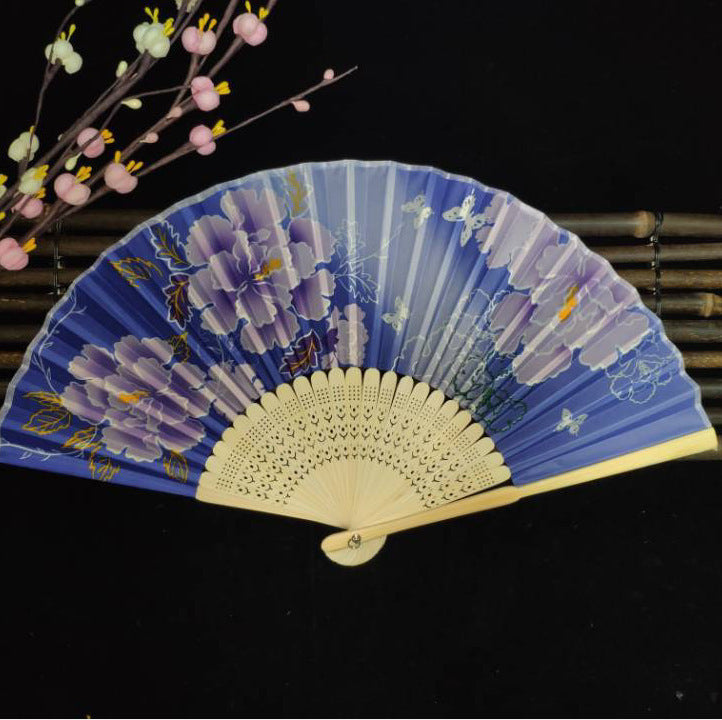 Vintage Hand Fan | Chinese-Japanese Folding Style | Smooth Operation for Performance