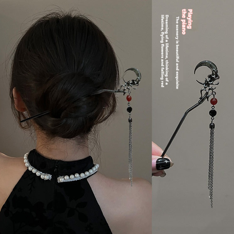 Black Hair Pins | Minimalist Modern Design | Secure All-Day Hold | Retro Cheongsam