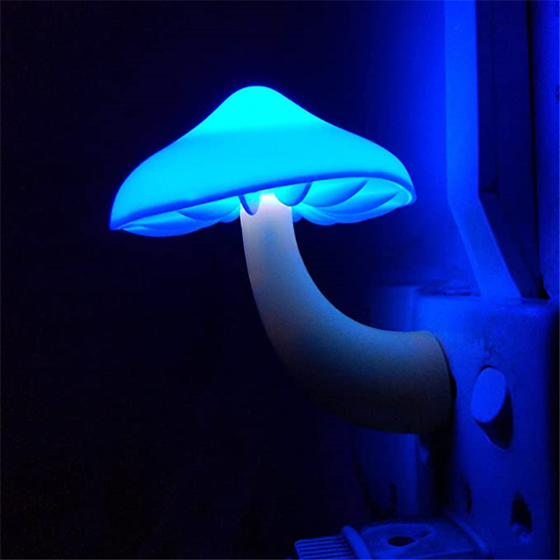 Auto Sensor Mushroom Night Light | Plug-In Light Activated | Warm White & Energy Saving