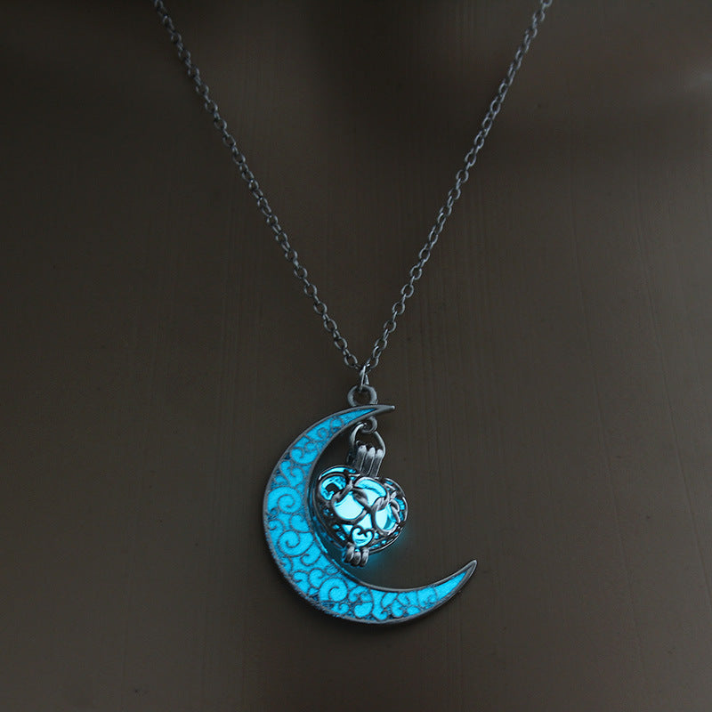 Luminescent Necklace | Glow-in-the-Dark Pendant | Elegant Delicate Chain