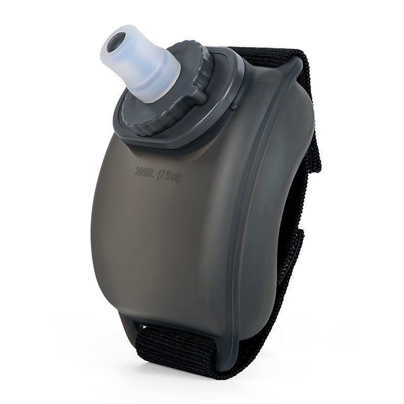 Running Wrist Water Bottle | 200ml Hands-Free Design | Food-Grade Silicone Bite Valve