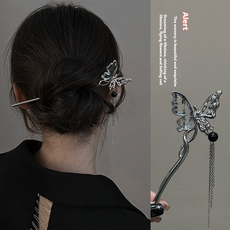 Black Hair Pins | Minimalist Modern Design | Secure All-Day Hold | Retro Cheongsam
