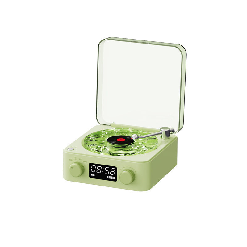 Retro Bluetooth Speaker | 4 Nature Sounds & White Noise | Rotating Water Ripple Light | Vinyl Record Player