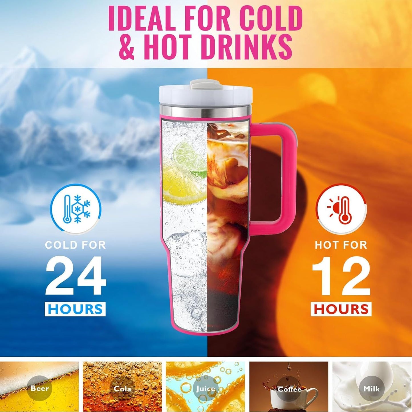 40oz Insulated Tumbler | 24-Hour Cold & 12-Hour Hot | Premium Stainless Steel