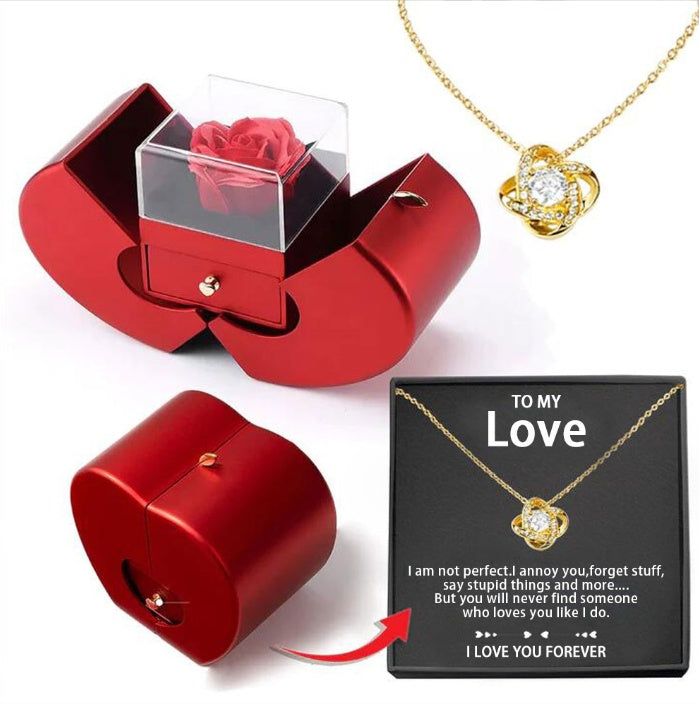 Eternal Rose Gift Box | Handmade Preserved Rose | Jewelry Drawer & Fruit-Shaped Design