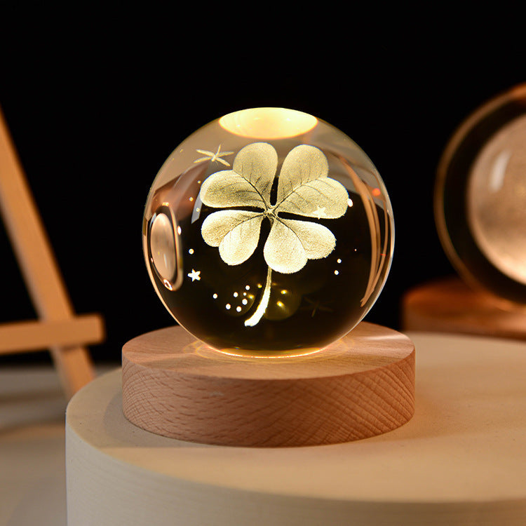 Crystal Night Light | 3D Laser Engraved Design | Multiple Color Options
