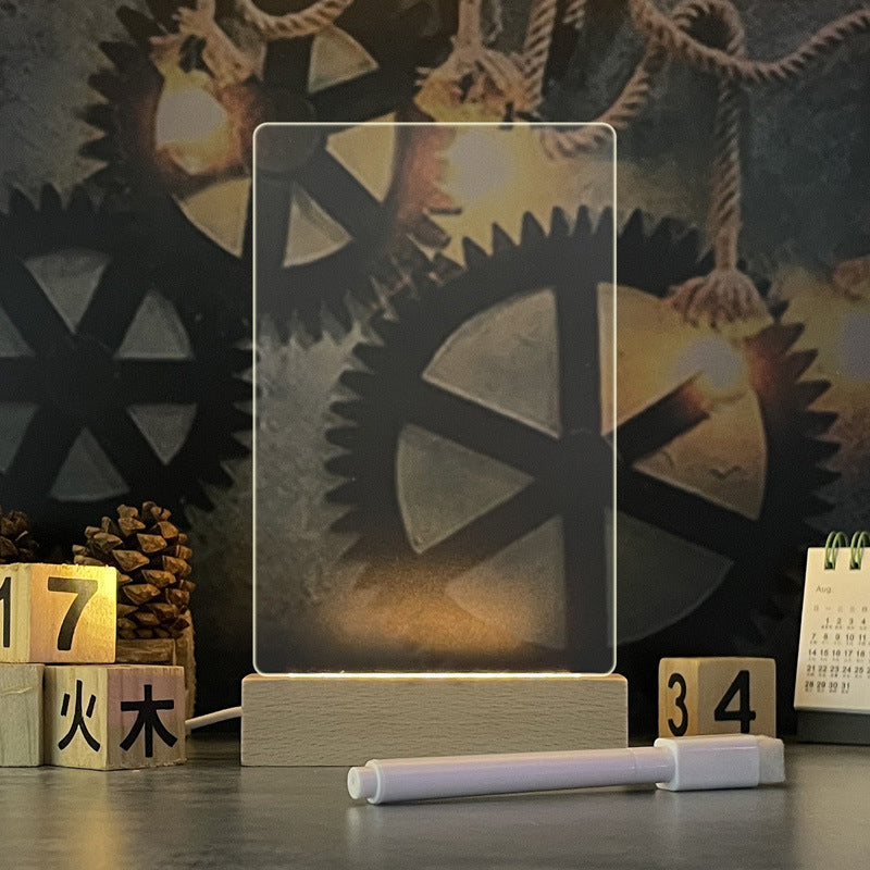 Message Board Lamp | Transparent Acrylic Panel | Write-On & Erasable Surface