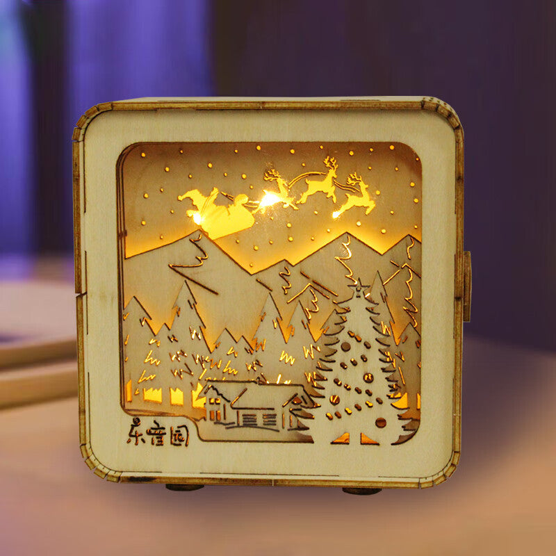 3D Wooden Puzzle Night Light | DIY Layered Shadow Box | Multi-Theme Glowing Decor