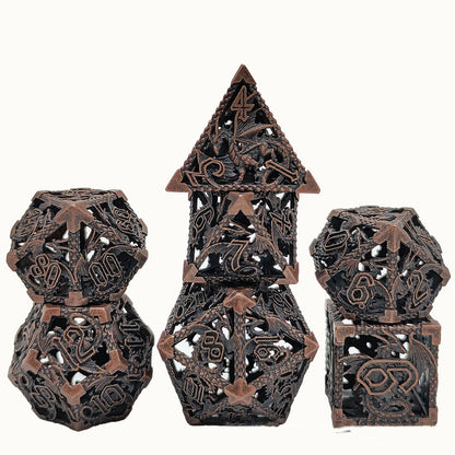 Metal  Dice Set | Hollow |  7-Piece