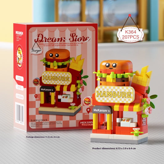 DIY Mini Building Blocks "Dream Store" | 207-Piece Micro Brick Set | Kawaii Shop Model Kit