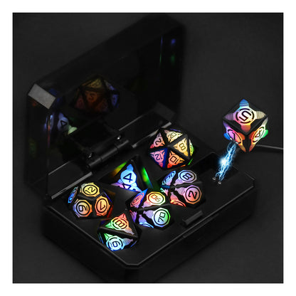 Charging Luminous Dice Set | Dynamic RGB Lighting | Type-C Charging