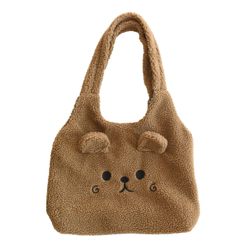 Sherpa Bear Tote Bag | Ultra-Soft Fluffy Material | Adorable 3D Ear Design