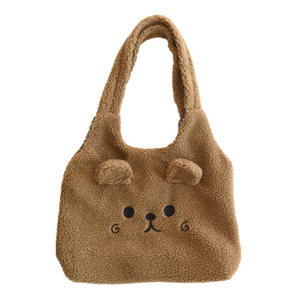 Sherpa Bear Tote Bag | Ultra-Soft Fluffy Material | Adorable 3D Ear Design
