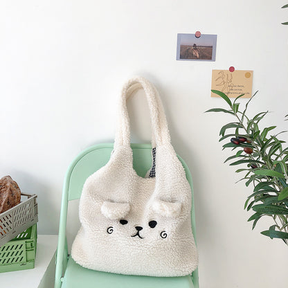 Sherpa Bear Tote Bag | Ultra-Soft Fluffy Material | Adorable 3D Ear Design