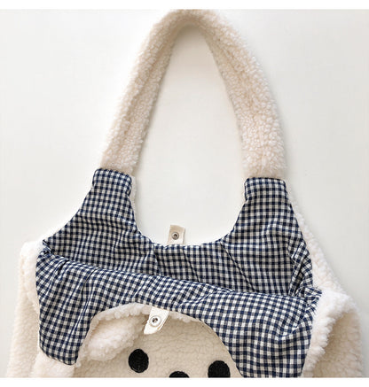 Sherpa Bear Tote Bag | Ultra-Soft Fluffy Material | Adorable 3D Ear Design
