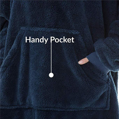 Oversized Wearable Blanket Hoodie | Ultra-Soft Sherpa Fleece | Giant Pocket & Hood