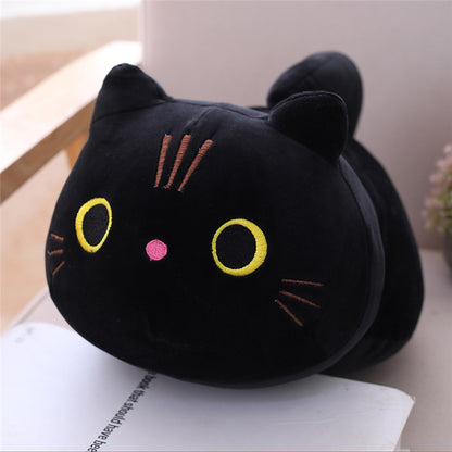 Chubby Cat Plush Pillow | Ultra-Soft Stuffed Animal | Kawaii Round Nap Companion