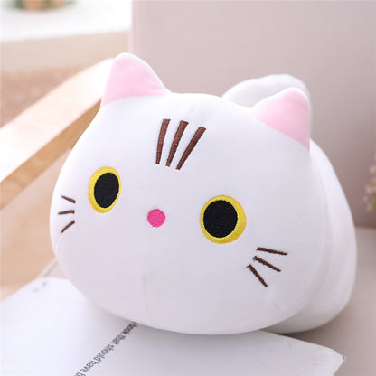 Chubby Cat Plush Pillow | Ultra-Soft Stuffed Animal | Kawaii Round Nap Companion