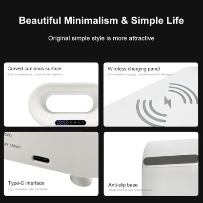 3-in-1 Nightstand Device | Qi Wireless Charger | Customizable Dimmable Night Light