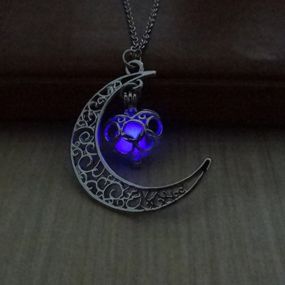 Luminescent Necklace | Glow-in-the-Dark Pendant | Elegant Delicate Chain