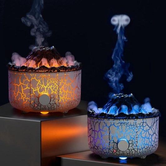 Volcano Humidifier | Erupting Mist & Flame Effect | Essential Oil Diffuser & Night Light