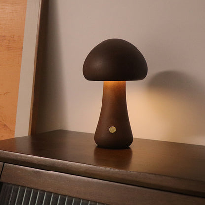 Mushroom Night Light | Natural Beech Wood Body | Rechargeable Touch Dimmer