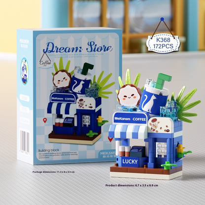 DIY Mini Building Blocks "Dream Store" | 207-Piece Micro Brick Set | Kawaii Shop Model Kit