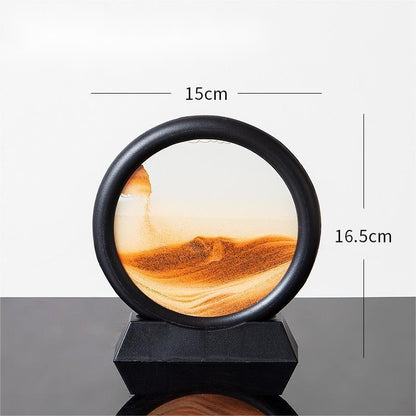 3D Moving Sand Art Frame | Dynamic Landscape Display | Stress Relief Desk Sculpture