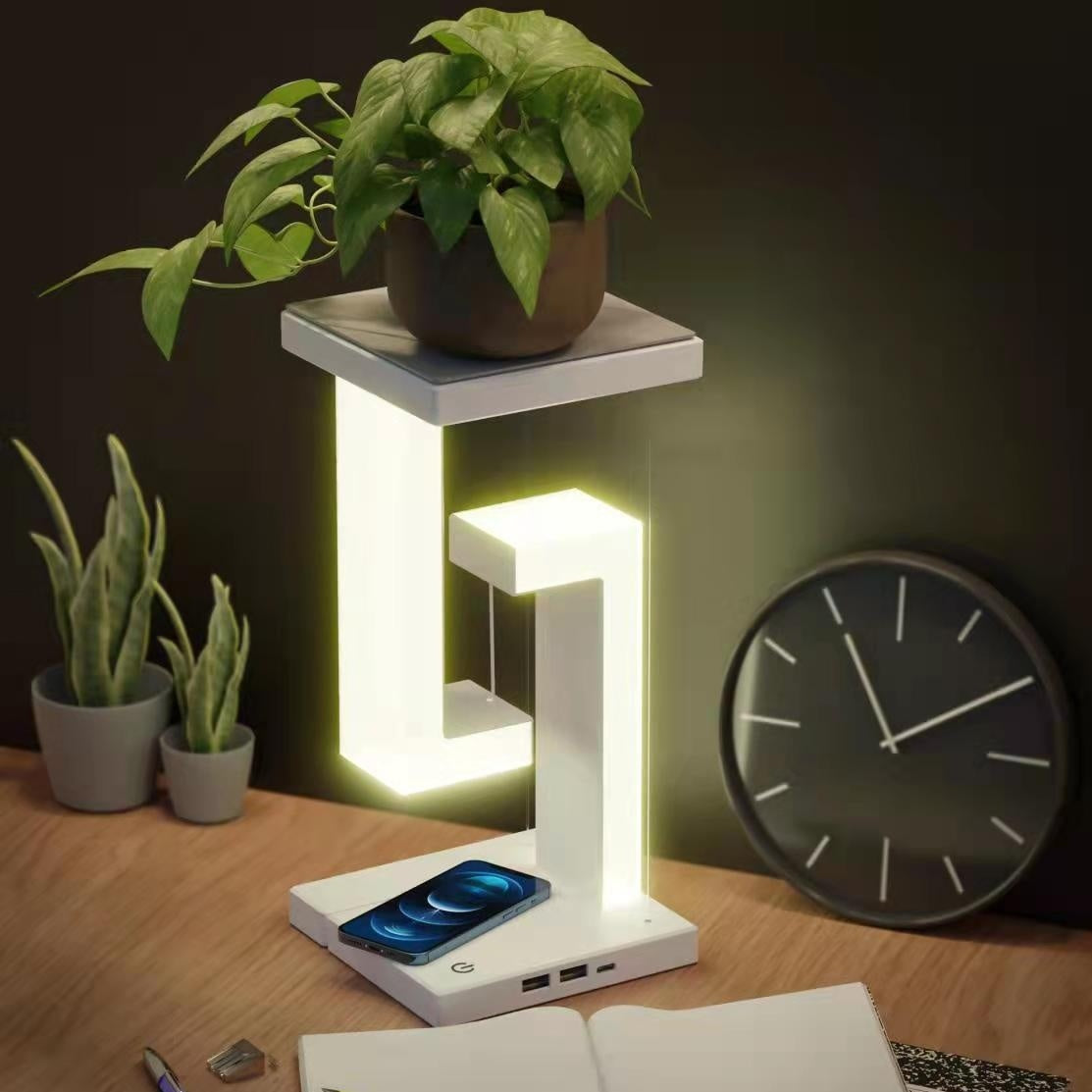 Magnetic Levitation Night Light | Wireless Phone Charger | Foldable & Eye-Protecting Desk Lamp