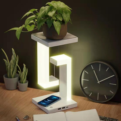 Magnetic Levitation Night Light | Wireless Phone Charger | Foldable & Eye-Protecting Desk Lamp
