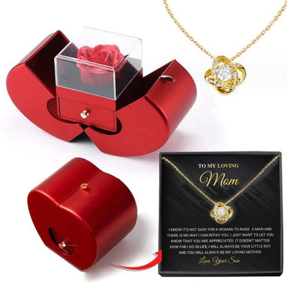 Eternal Rose Gift Box | Handmade Preserved Rose | Jewelry Drawer & Fruit-Shaped Design