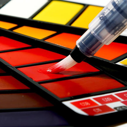 Portable Watercolor Set |  Vivid Color | Pocket-Sized with Brush & Palette