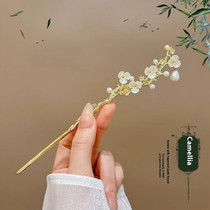 Chinese Hair Pin Set | Rhinestone & Tassel Design | Secure-Grip for All-Day Wear