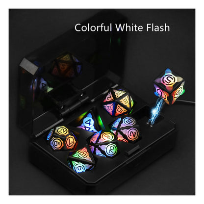Charging Luminous Dice Set | Dynamic RGB Lighting | Type-C Charging