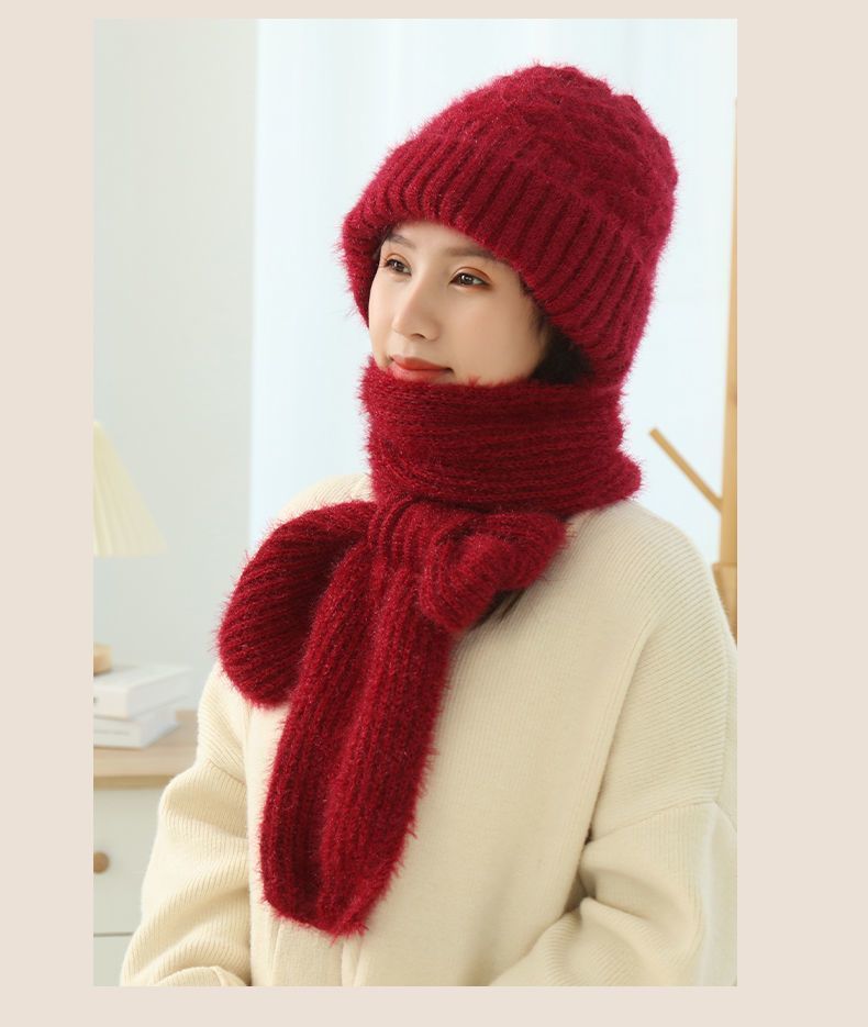 All-in-One Hooded Scarf | Plush Knit Beanie & Scarf Combo | Multiple Colors