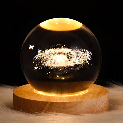 Crystal Night Light | 3D Laser Engraved Design | Multiple Color Options