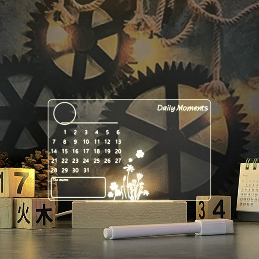 Message Board Lamp | Transparent Acrylic Panel | Write-On & Erasable Surface