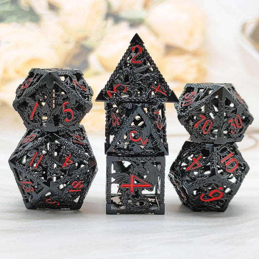 Metal  Dice Set | Hollow |  7-Piece