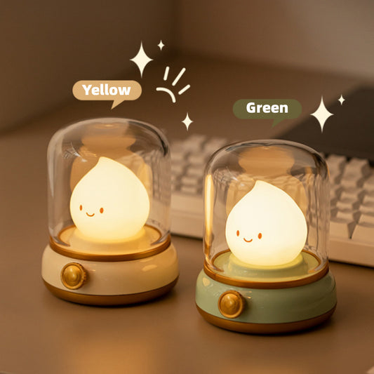Retro Oil Lamp Table Light | USB Rechargeable & Dimmable | Dual Modes & Timer