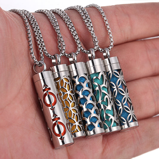 Aromatherapy Diffuser Necklace | Stainless Steel Locket Pendant | Portable Essential Oil Jewelry